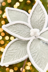 19" x 12" Grey & White Poinsettia Stem