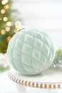 6" Sage & Gold Glitter Flocked Ball Ornament