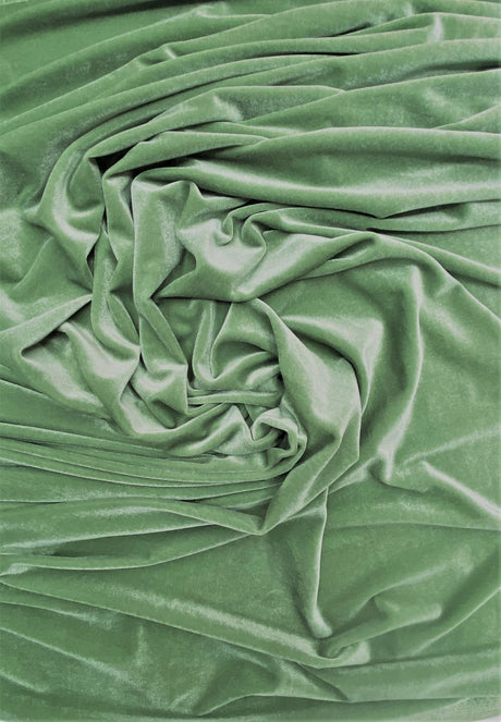 Sage Stretch Velvet Fabric - Sage, Stretch Velvet, 58"-60" Width (1 Yard)