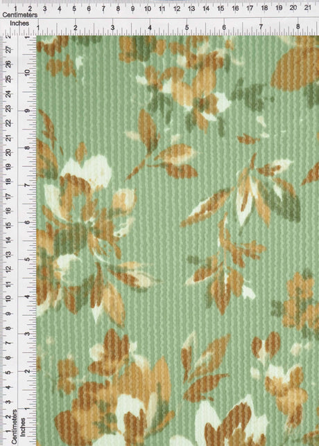 1 yarda de tela doble de punto con estampado floral acogedor, mezcla de poliéster rayón spandex, peso medio, elástica, 56/57 pulgadas