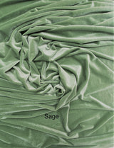 Sage Stretch Velvet Fabric - Sage, Stretch Velvet, 58"-60" Width (1 Yard)
