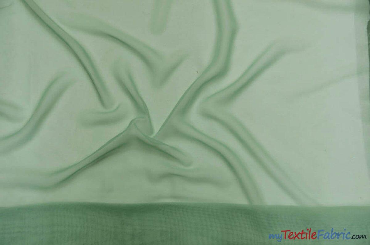 Double Georgette 100 Percent Polyester Fabric - Sheer Crepe Texture, 60" Width, Multiple Colors (1 Yard)