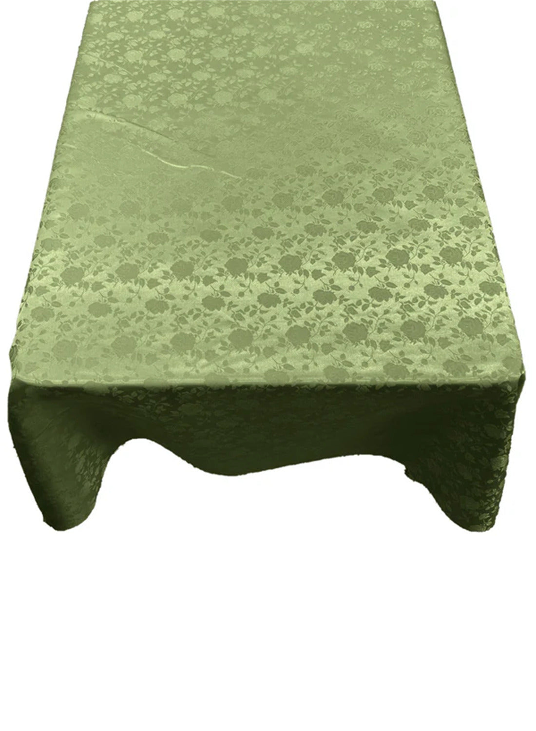 Square Tablecloth Roses Jacquard Satin Fabric - Floral Jacquard, 45" X 45" (1 Piece)