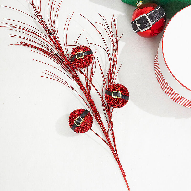 26" Red Glitter Santa Belt Spray