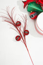 26" Red Glitter Santa Belt Spray