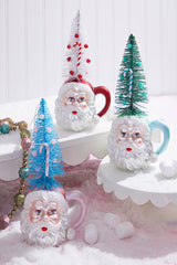 9" Glass Santa Cup Ornament