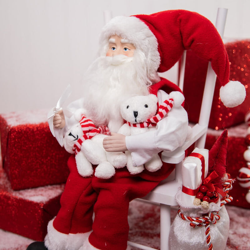 14” Santa in Chair With Bears