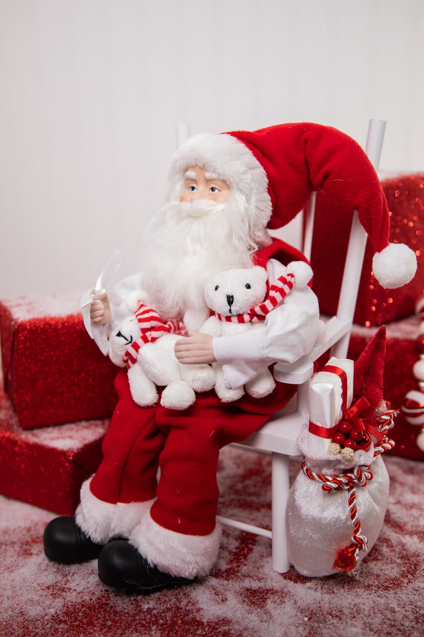 14” Santa in Chair With Bears