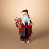 18 Inch Santa Pajamas Figurine with Teddy Bear