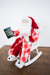 16” Bedtime Sitting Santa in Pajamas