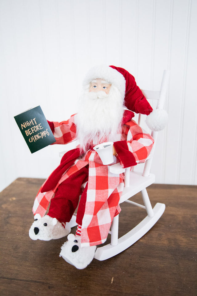 16” Bedtime Sitting Santa in Pajamas