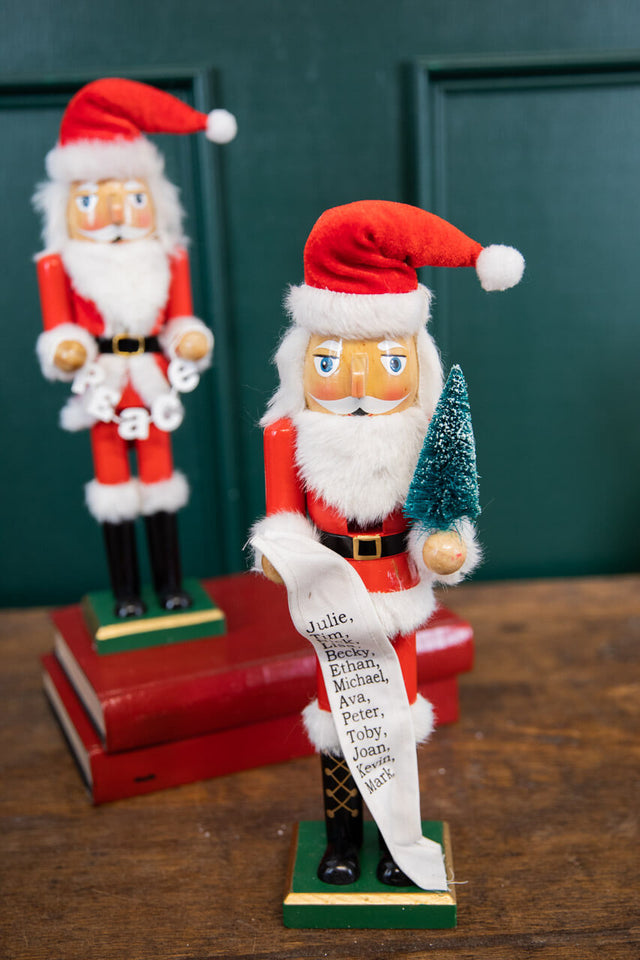 15" Santa Nutcracker with List & Tree
