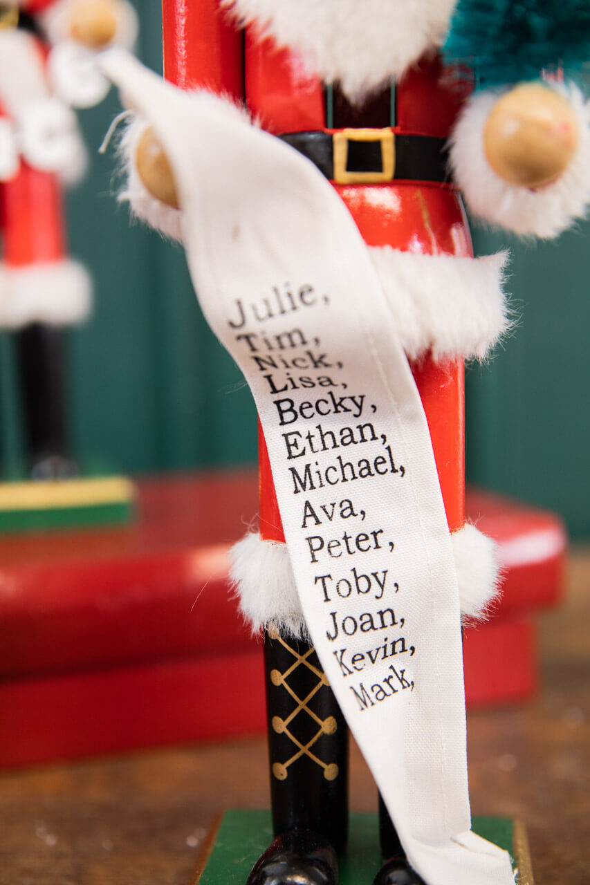 15" Santa Nutcracker with List & Tree