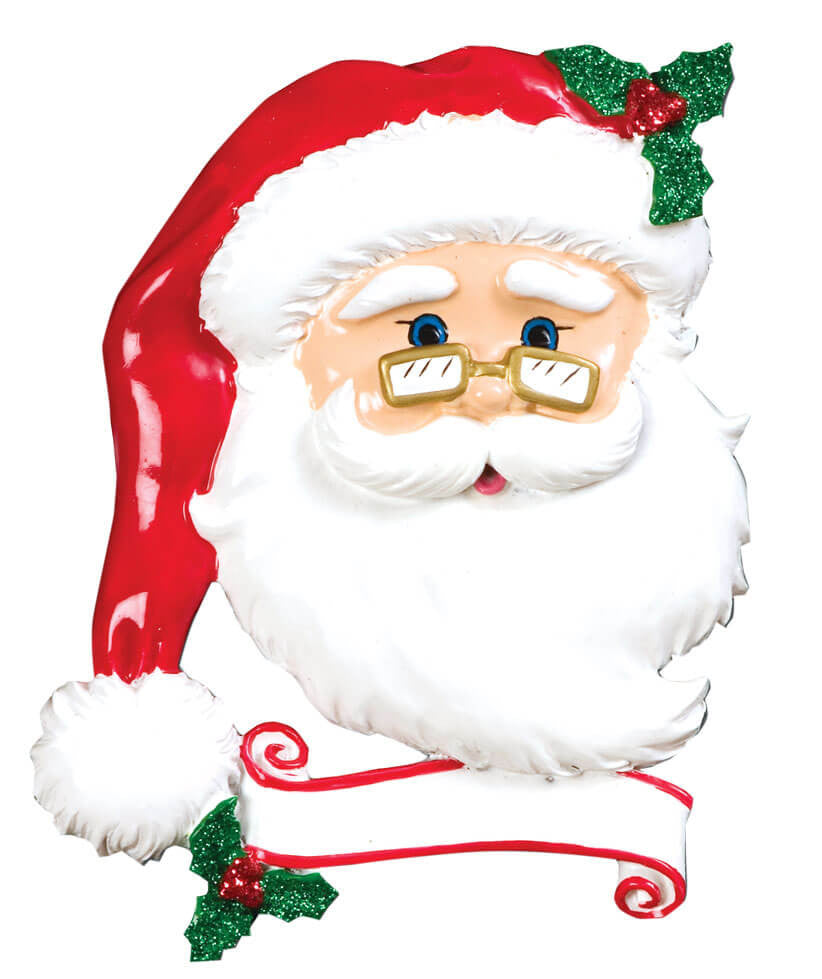 4 Inch Jolly Santa Customizable Ornament