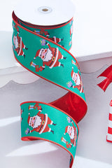 2.5" x 10 Yard Santa Claus Wired Ribbon