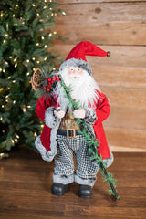 24” Holiday Santa with Houndstooth Pants Figurine