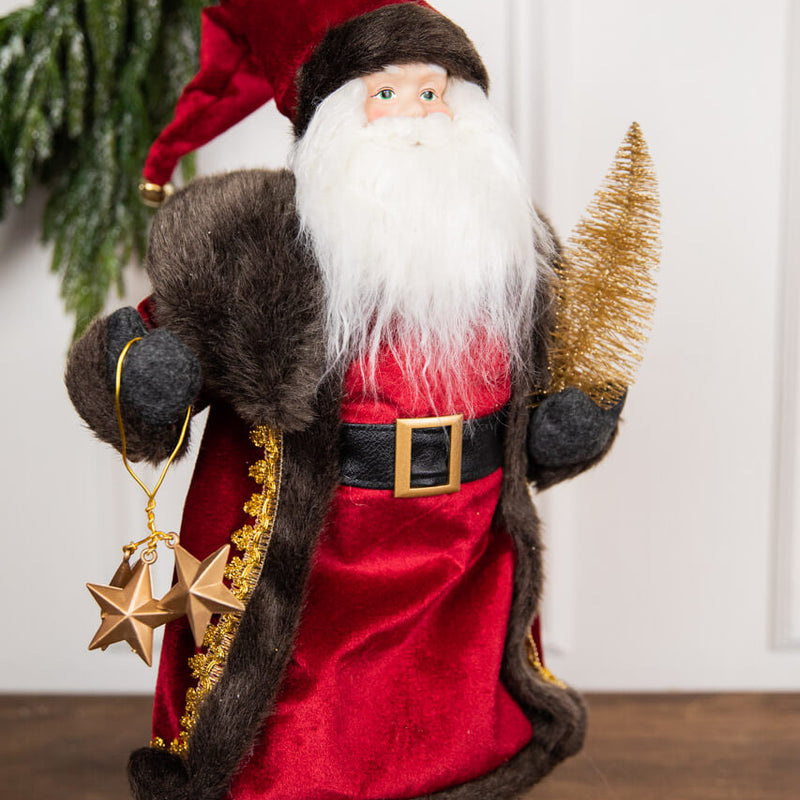 19” Santa Figure with Stars & Tree