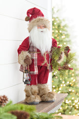 18" Santa with Wreath & Lantern