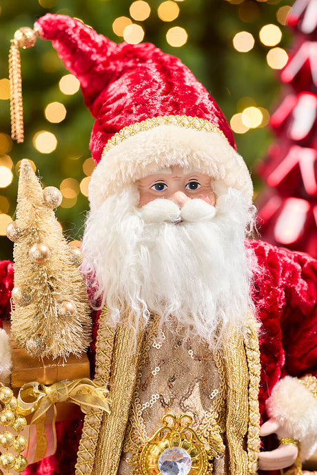 21" Elegant Vintage Santa With Plaque