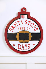 16 Inchi x 19 Inchi Santa Stops Here Christmas Wall Décor Festive Holiday Sign