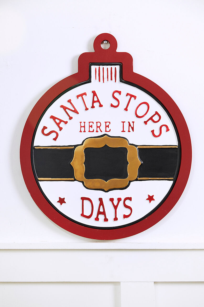 16" x 19" "Santa Stops Here" Wall Decor