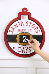 16" x 19" "Santa Stops Here" Wall Decor