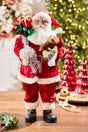 36" Retro Santa With Teddy Bear And Sack