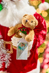 36" Retro Santa With Teddy Bear And Sack