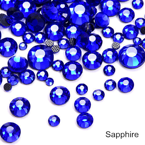 Hot Fix Rhinestones Sapphire Hot Fix Rhinestones - Sapphire Loose Rhinestones, SS6/2MM, SS10/3MM, SS16/4MM, SS20/5MM, SS30/6MM (Small Bag)