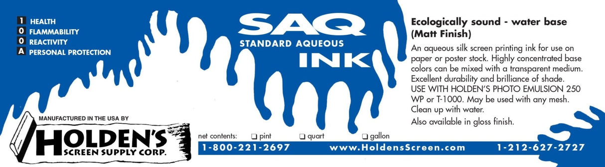 SAQ Poster Printing Ink Water-Based Fabric - Matte Finish, Paper & Card Stock, Eco-Friendly, Non-Toxic (8oz)
