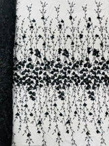 Satin 3D Floral Glitter Lace Fabric - 3D Satin Floral Embroidery With Glitter/Sequin, 54" Width (1 Yard)