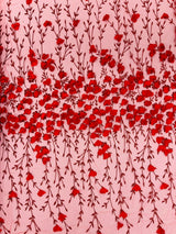 Satin 3D Floral Glitter Lace Fabric - 3D Satin Floral Embroidery With Glitter/Sequin, 54" Width (1 Yard)