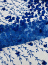 Satin 3D Floral Glitter Lace Fabric - 3D Satin Floral Embroidery With Glitter/Sequin, 54" Width (1 Yard)