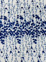 Satin 3D Floral Glitter Lace Fabric - 3D Satin Floral Embroidery With Glitter/Sequin, 54" Width (1 Yard)