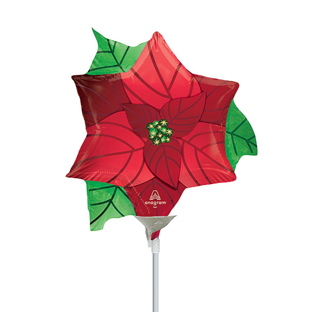 Foil Balloon Satin Infused Poinsettia Mini Shape