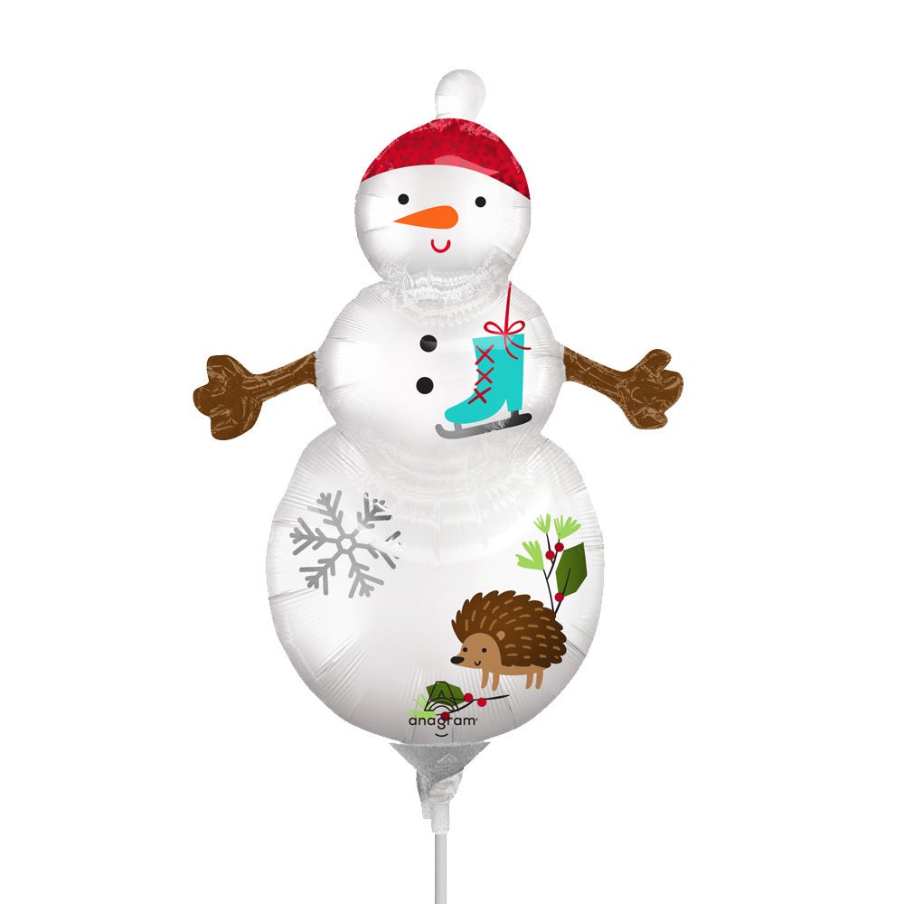 Foil Balloon Satin Woodland Snowman Mini Shape