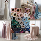 Satin Charmeuse Polyester Fabric - Solid Shiny Satin, 58/60" Width