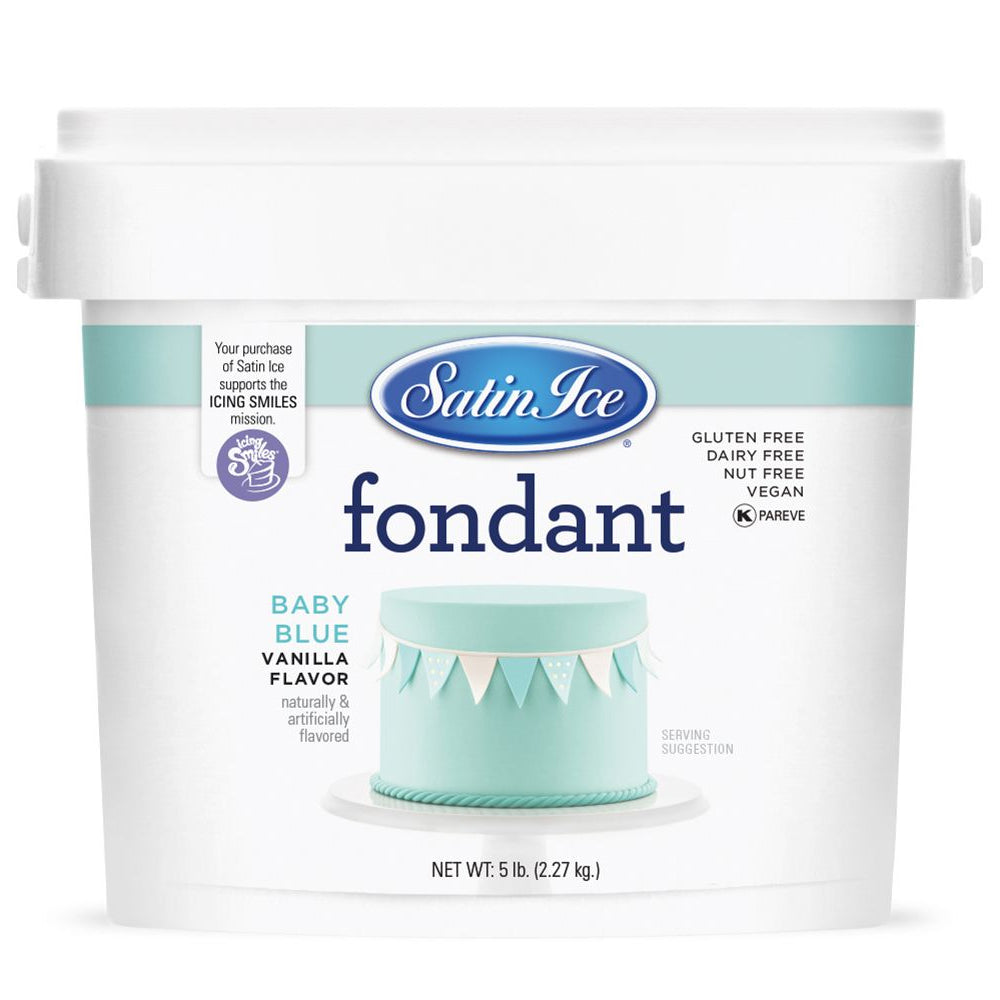 Satin Ice Baby Blue Vanilla Fondant, 5 Lbs