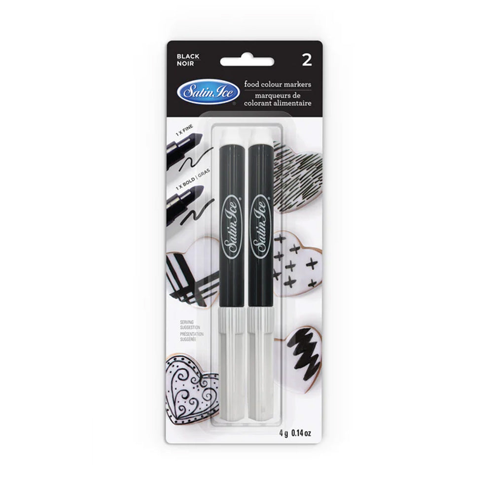 Satin Ice Black Food Color Markers, Set of 2