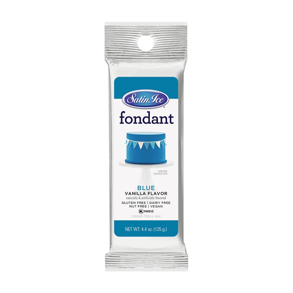 Satin Ice Blue Vanilla Fondant, 4 Ounce