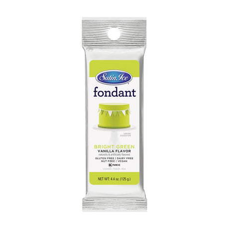 Satin Ice Bright Green Vanilla Fondant, 4 Ounce