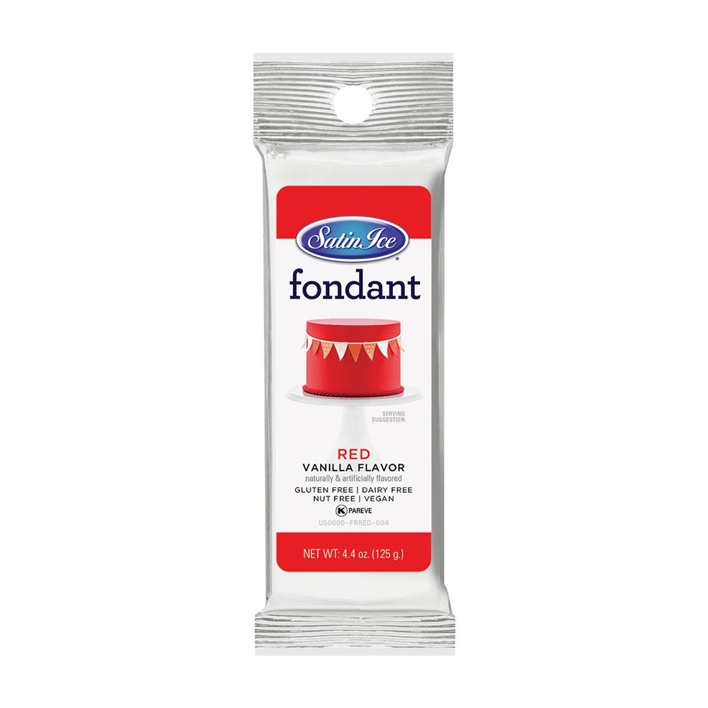 Satin Ice Red Vanilla Fondant, 4 Ounce