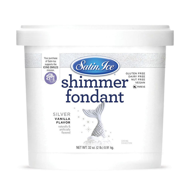 Satin Ice Silver Shimmer Vanilla Fondant, 2 Lb