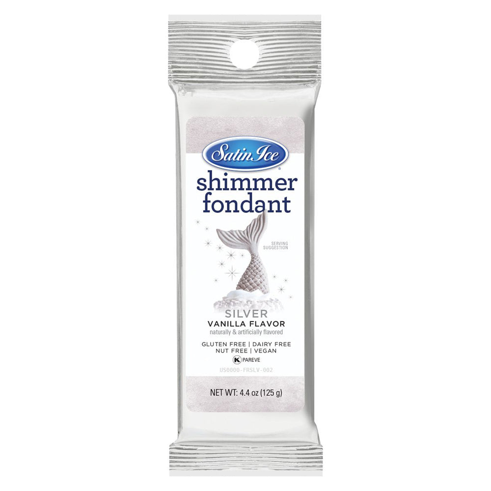Satin Ice Silver Shimmer Vanilla Fondant, 4.4 Oz