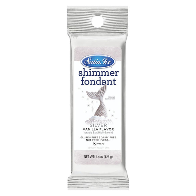 Satin Ice Silver Shimmer Vanilla Fondant, 4.4 Oz