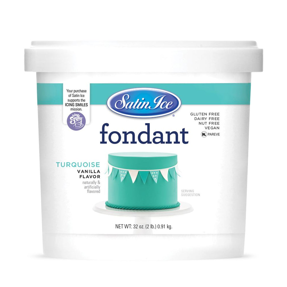 Satin Ice Turquoise Vanilla Fondant , 2 Lbs