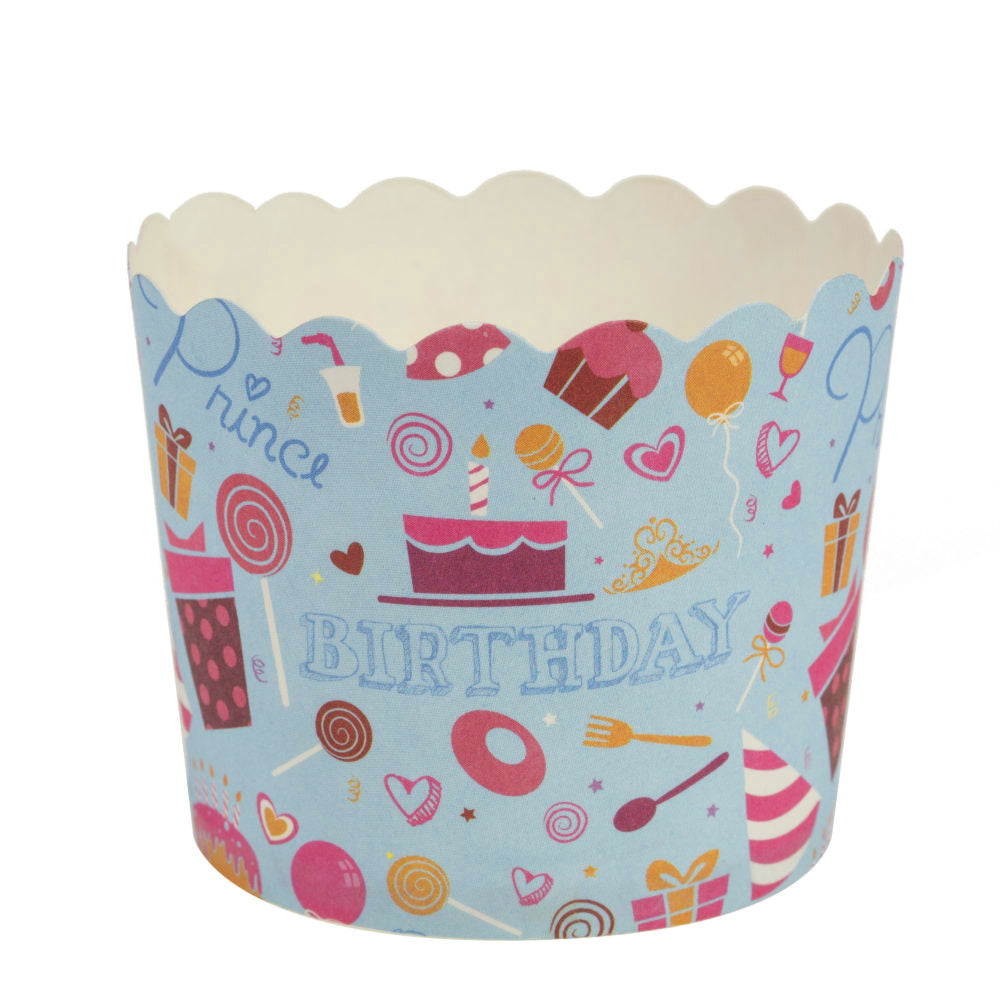 Scalloped Blue Birthday Baking Cups, Pack of 20