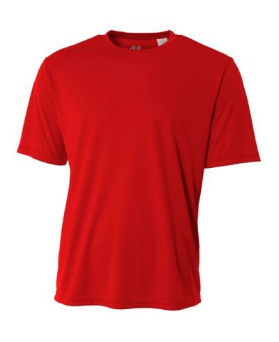 A4 NB3142 Youth Cooling Performance Crew Micro Poly Interlock Fabric - Scarlet, 44+ UPF, Moisture Wicking, 4.0 Ounce (1 Piece)