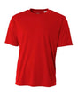 A4 NB3142 Youth Cooling Performance Crew Micro Poly Interlock Fabric - Scarlet, 44+ UPF, Moisture Wicking, 4.0 Ounce (1 Piece)