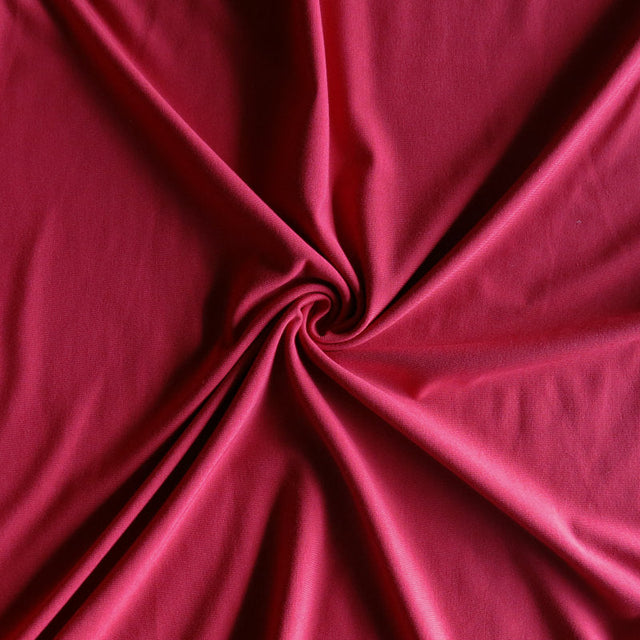 Bamboo Organic Cotton Spandex Jersey Knit Fabric Scarlet Red